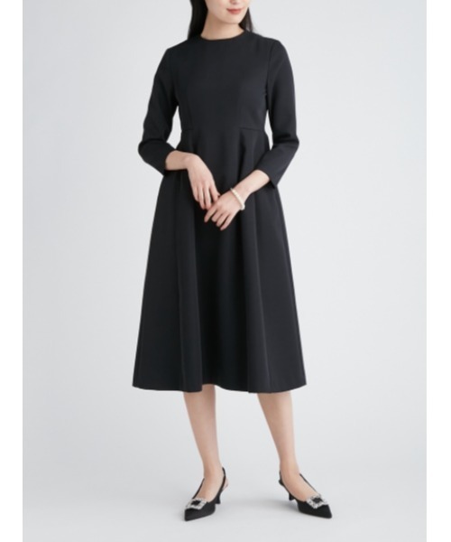 Mila Owen（ミラオーウェン）の「構築フレア7分袖ワンピース