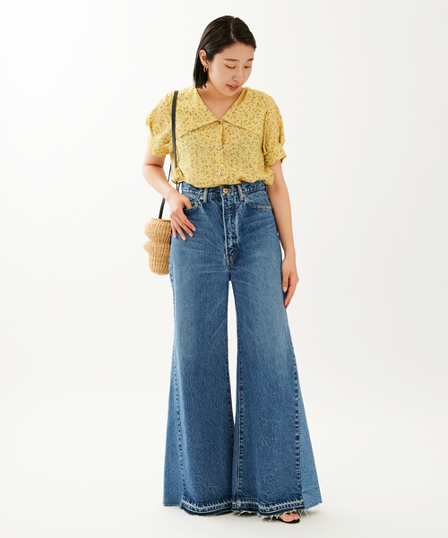 journal standard L'essage（ジャーナルスタンダードレサージュ）の「[Deveaux]ワイドカラーシャツ（シャツ/ブラウス・レディース・ブラック/イエロー系その他・FREE）」の21枚目の写真