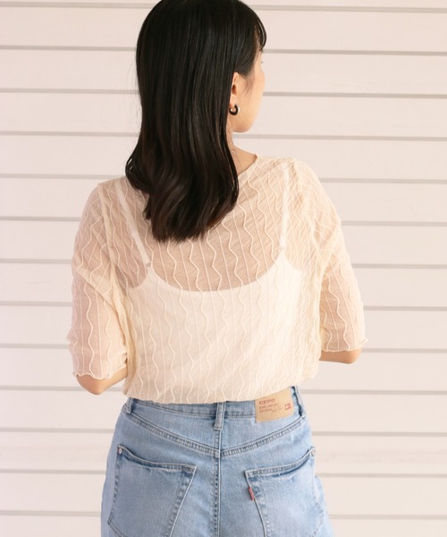 cepo（セポ）の「シアージャガードハーフスリーブＴｅｅ（Tシャツ/カットソー・レディース・ブラック/オフホワイト・M）」の19枚目の写真