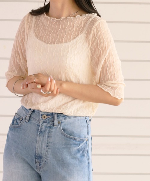 cepo（セポ）の「シアージャガードハーフスリーブＴｅｅ（Tシャツ/カットソー・レディース・ブラック/オフホワイト・M）」の18枚目の写真