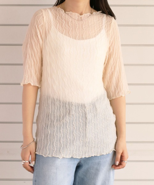 cepo（セポ）の「シアージャガードハーフスリーブＴｅｅ（Tシャツ/カットソー・レディース・ブラック/オフホワイト・M）」の11枚目の写真