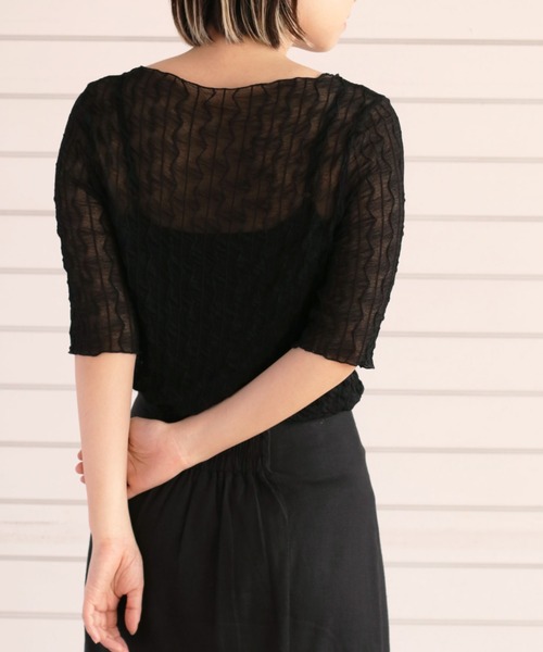 cepo（セポ）の「シアージャガードハーフスリーブＴｅｅ（Tシャツ/カットソー・レディース・ブラック/オフホワイト・M）」の7枚目の写真