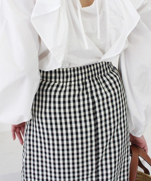 MODE ROBE(モードローブ)の「スリットチェックタイトスカート(スカート・レディース・ブラック・FREE)」の3枚目の写真