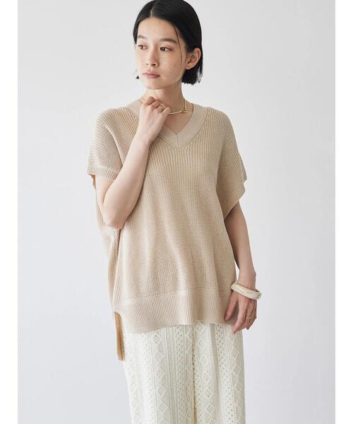 AMERICAN HOLIC（アメリカンホリック）の「Vネックルーズニットベスト（ベスト・レディース・ブラック/ブラウン/グレイッシュベージュ・M/L）」の5枚目の写真