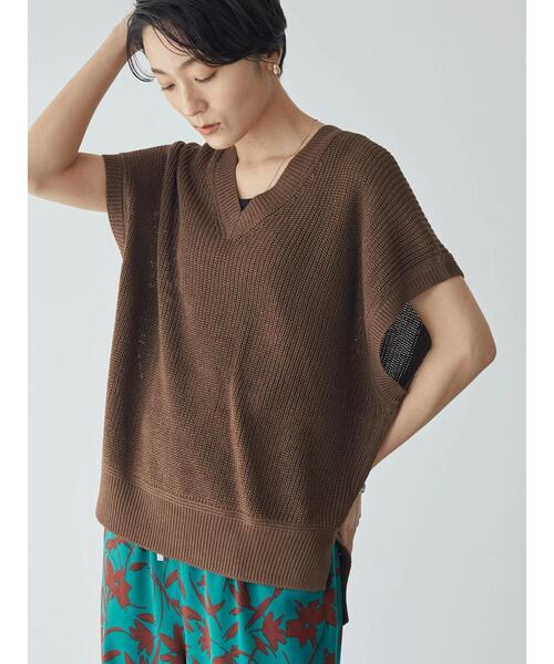 AMERICAN HOLIC（アメリカンホリック）の「Vネックルーズニットベスト（ベスト・レディース・ブラック/ブラウン/グレイッシュベージュ・M/L）」の18枚目の写真