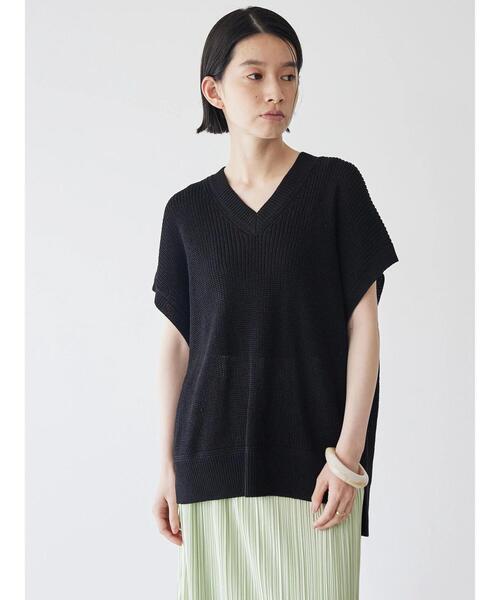 AMERICAN HOLIC（アメリカンホリック）の「Vネックルーズニットベスト（ベスト・レディース・ブラック/ブラウン/グレイッシュベージュ・M/L）」の20枚目の写真