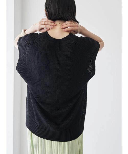 AMERICAN HOLIC（アメリカンホリック）の「Vネックルーズニットベスト（ベスト・レディース・ブラック/ブラウン/グレイッシュベージュ・M/L）」の21枚目の写真