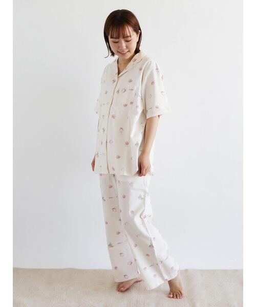 Et grenier by Samansa Mos2（エグルニエバイサマンサモスモス）の「綿レーヨンフルーツモチーフストレートパンツ（その他パンツ・レディース・グレー/ピンク/イエロー・ﾌﾘ-）」の5枚目の写真