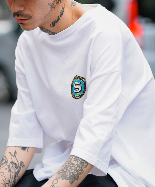 Subciety（サブサエティ）の「FLOCKS TEE（Tシャツ/カットソー・メンズ・ネイビー/ホワイト/ブラック・LARGE/MEDIUM/SMALL/X-LARGE）」の2枚目の写真