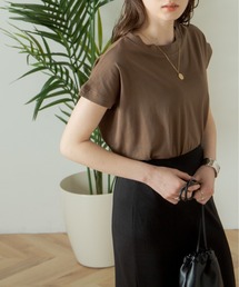 フレンチスリーブモックネックTシャツ