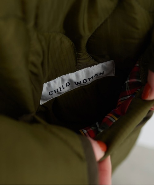 CHILD WOMAN(チャイルドウーマン)の「前リボンミリタリーキルティングコート(その他アウター・レディース・カーキ・FREE)」の19枚目の写真
