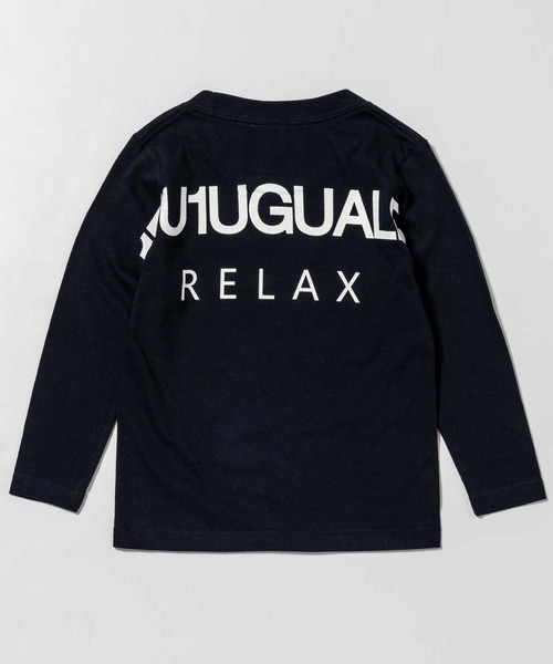 1piu1uguale3 RELAX（ウノピュウノウグァーレトレリラックス）の「1PIU1UGUALE3 RELAX(1PIU1UGUALE3 RELAX) キッズバックロゴプリントロンT（Tシャツ/カットソー・キッズ・ホワイト/ブラック/トップグレー/ネイビー・130/150/110）」の4枚目の写真