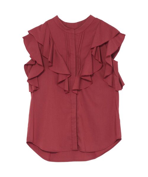 LAGUNAMOON（ラグナムーン）の「フリルピンタックノースリーブブラウス（シャツ/ブラウス・レディース・ベージュ/ホワイト/ブラック/ボルドー・FREE）」の13枚目の写真