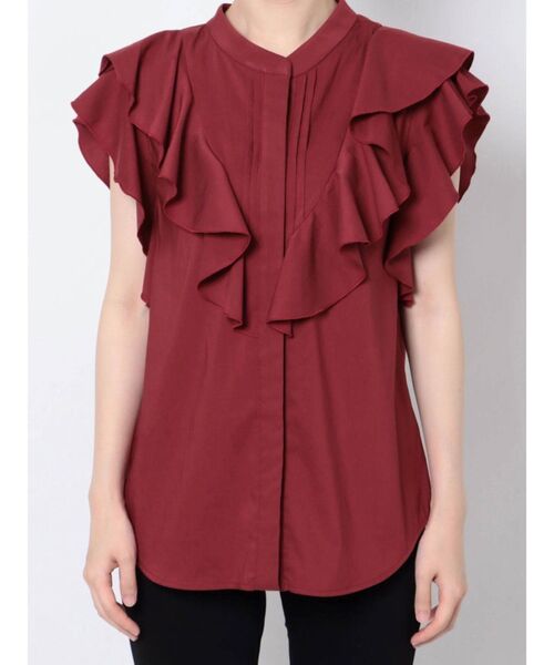 LAGUNAMOON（ラグナムーン）の「フリルピンタックノースリーブブラウス（シャツ/ブラウス・レディース・ベージュ/ホワイト/ブラック/ボルドー・FREE）」の14枚目の写真