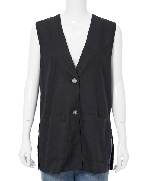 fifth(フィフス)の「リネン混ノーカラージレ(その他トップス・レディース・ブラック/モカ/ナチュラル・M)」の12枚目の写真