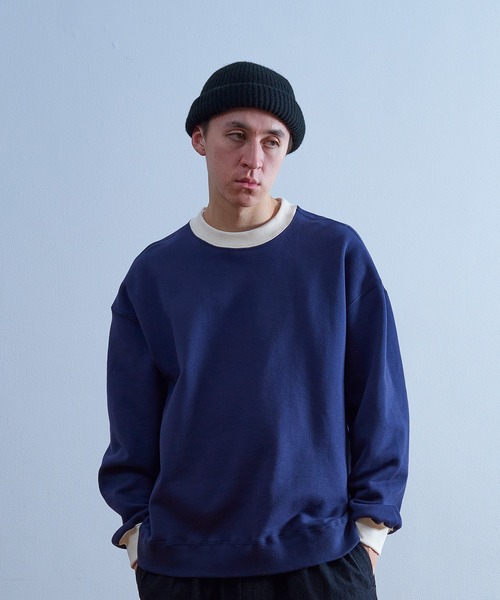 Universal Style Wear(ユニバーサルスタイルウェア)の「Universal Style Wear リンガー ルーズ クルーネック(スウェット・メンズ・ベージュ/チャコールグレー/ネイビー/オフホワイト・LARGE/MEDIUM/X-LARGE)」の4枚目の写真