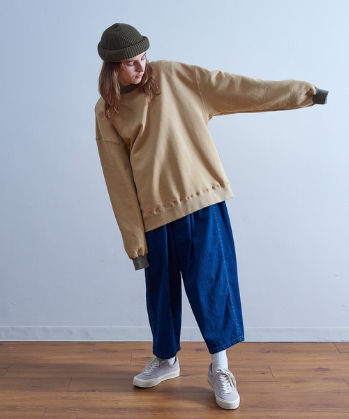 Universal Style Wear(ユニバーサルスタイルウェア)の「Universal Style Wear リンガー ルーズ クルーネック(スウェット・メンズ・ベージュ/チャコールグレー/ネイビー/オフホワイト・LARGE/MEDIUM/X-LARGE)」の8枚目の写真