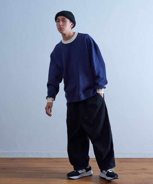 Universal Style Wear(ユニバーサルスタイルウェア)の「Universal Style Wear リンガー ルーズ クルーネック(スウェット・メンズ・ベージュ/チャコールグレー/ネイビー/オフホワイト・LARGE/MEDIUM/X-LARGE)」の18枚目の写真