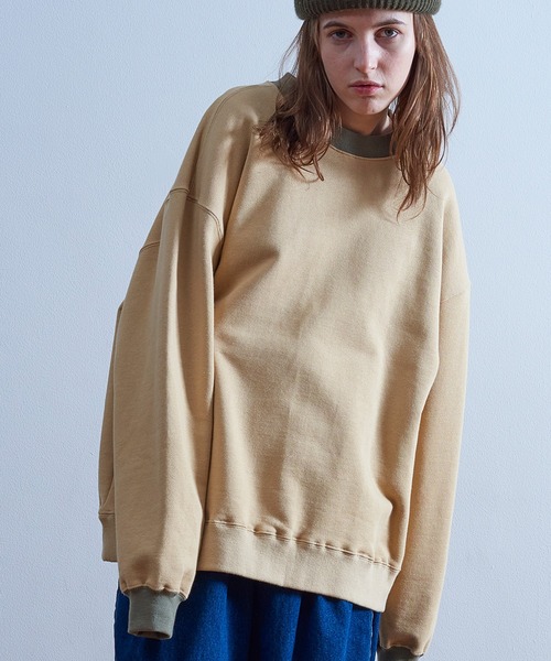 Universal Style Wear(ユニバーサルスタイルウェア)の「Universal Style Wear リンガー ルーズ クルーネック(スウェット・メンズ・ベージュ/チャコールグレー/ネイビー/オフホワイト・LARGE/MEDIUM/X-LARGE)」の16枚目の写真