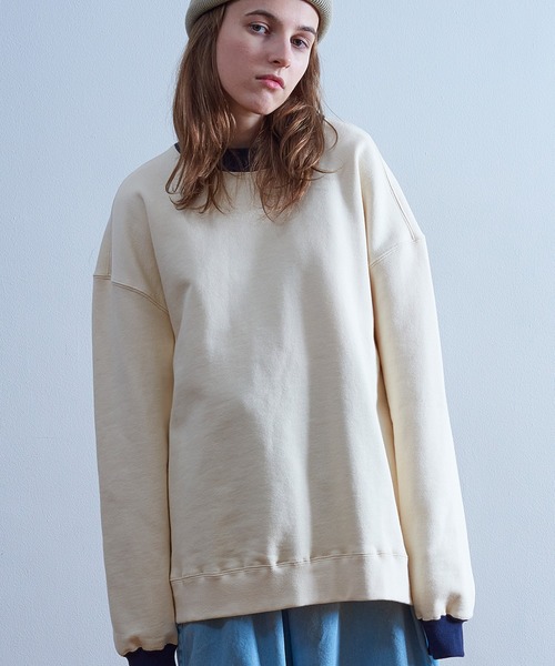 Universal Style Wear(ユニバーサルスタイルウェア)の「Universal Style Wear リンガー ルーズ クルーネック(スウェット・メンズ・ベージュ/チャコールグレー/ネイビー/オフホワイト・LARGE/MEDIUM/X-LARGE)」の13枚目の写真
