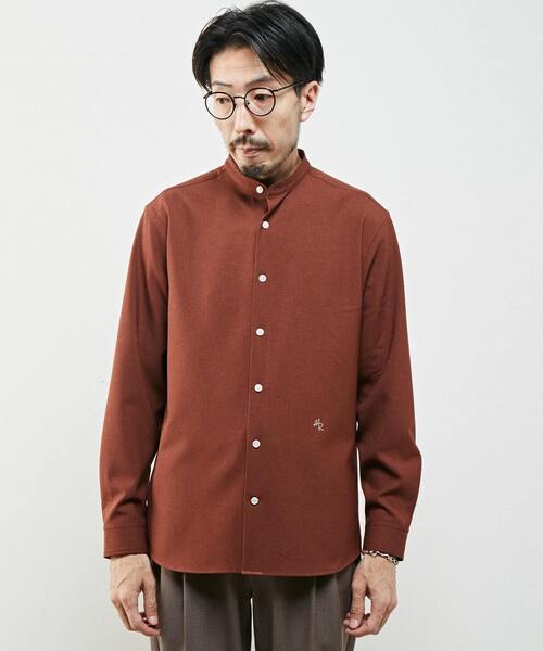 MEN'S MELROSE(メンズメルローズ)の「リフラックスカナパバンドカラーシャツ(シャツ/ブラウス・メンズ・ブラウン/グレー/ホワイト/ブラック・4/3/2)」の5枚目の写真