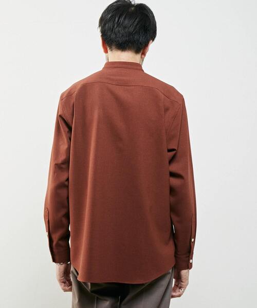 MEN'S MELROSE(メンズメルローズ)の「リフラックスカナパバンドカラーシャツ(シャツ/ブラウス・メンズ・ブラウン/グレー/ホワイト/ブラック・4/3/2)」の7枚目の写真