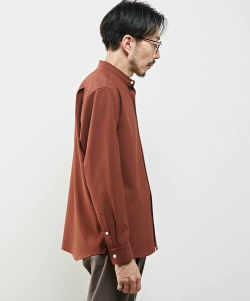 MEN'S MELROSE(メンズメルローズ)の「リフラックスカナパバンドカラーシャツ(シャツ/ブラウス・メンズ・ブラウン/グレー/ホワイト/ブラック・4/3/2)」の8枚目の写真
