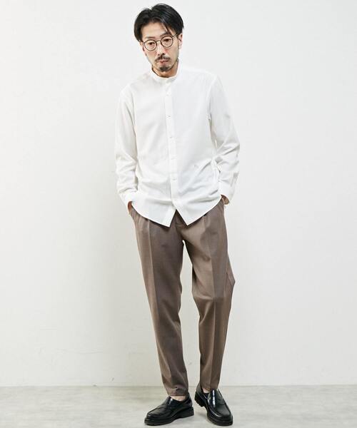 MEN'S MELROSE(メンズメルローズ)の「リフラックスカナパバンドカラーシャツ(シャツ/ブラウス・メンズ・ブラウン/グレー/ホワイト/ブラック・4/3/2)」の20枚目の写真
