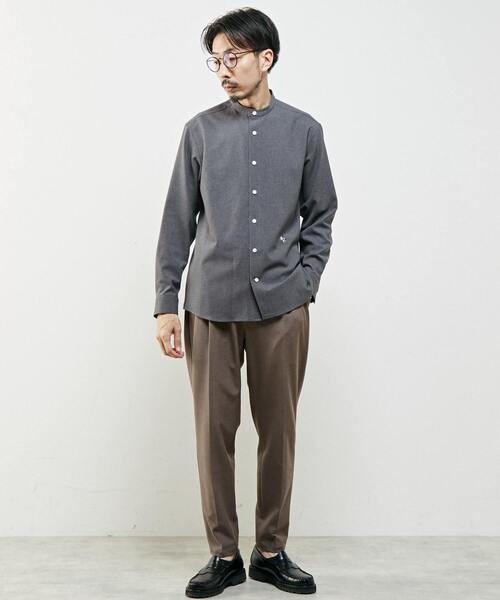 MEN'S MELROSE(メンズメルローズ)の「リフラックスカナパバンドカラーシャツ(シャツ/ブラウス・メンズ・ブラウン/グレー/ホワイト/ブラック・4/3/2)」の22枚目の写真