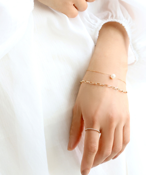 Lilas(リラ)の「ハーフエタニティーダイヤリング K10(リング・レディース・ゴールド・FREE/7/11/13/15 )」の6枚目の写真