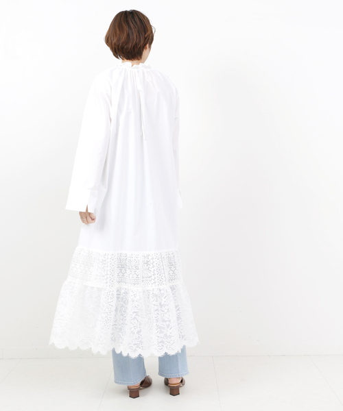 IENA(イエナ)の「レース切り替えマキシワンピース(ワンピース・レディース・ホワイト/ベージュ・38/36)」の6枚目の写真