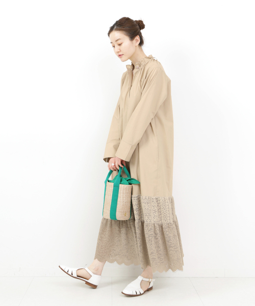 IENA(イエナ)の「レース切り替えマキシワンピース(ワンピース・レディース・ホワイト/ベージュ・38/36)」の13枚目の写真
