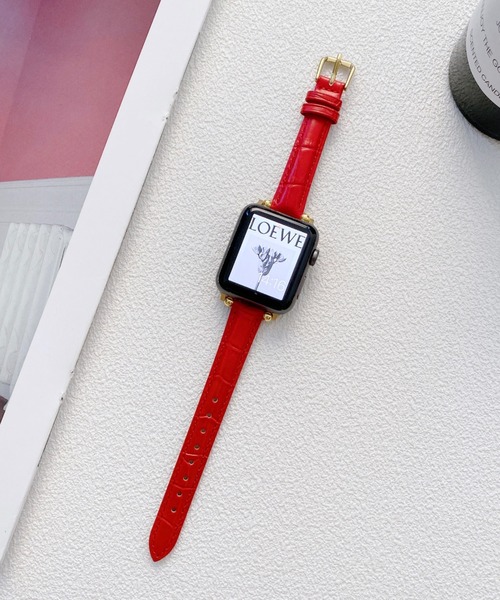 SiNCERE(シンシア)の「Apple Watch Band / アップルウォッチ バンド スタッズ クロコレザーバンド 38-41mm(デジタル腕時計・レディース・ロイヤルブルー/ピンク/ホワイト/ブラック/ブラウン/レッド・40)」の1枚目の写真