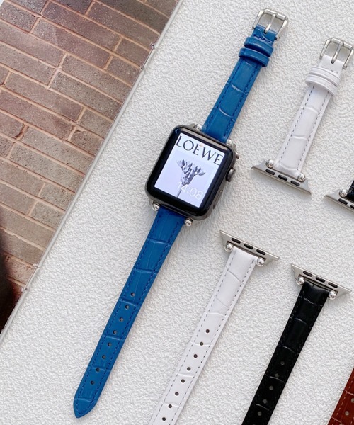 SiNCERE(シンシア)の「Apple Watch Band / アップルウォッチ バンド スタッズ クロコレザーバンド 38-41mm(デジタル腕時計・レディース・ロイヤルブルー/ピンク/ホワイト/ブラック/ブラウン/レッド・40)」の5枚目の写真