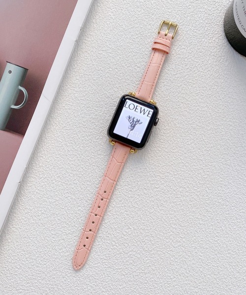 SiNCERE(シンシア)の「Apple Watch Band / アップルウォッチ バンド スタッズ クロコレザーバンド 38-41mm(デジタル腕時計・レディース・ロイヤルブルー/ピンク/ホワイト/ブラック/ブラウン/レッド・40)」の9枚目の写真