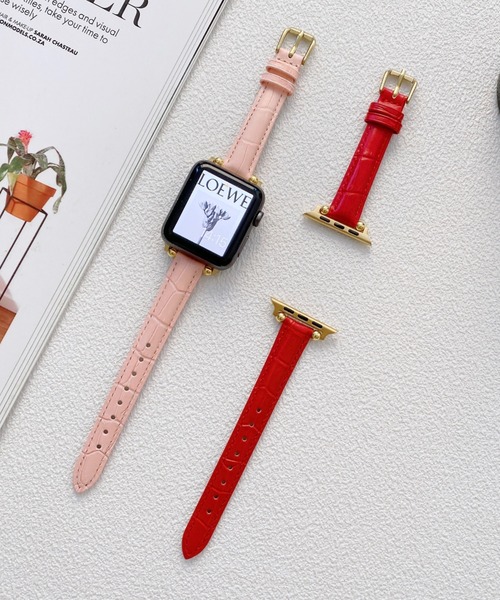 SiNCERE(シンシア)の「Apple Watch Band / アップルウォッチ バンド スタッズ クロコレザーバンド 38-41mm(デジタル腕時計・レディース・ロイヤルブルー/ピンク/ホワイト/ブラック/ブラウン/レッド・40)」の12枚目の写真