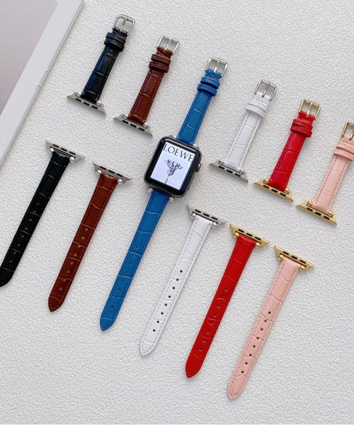 SiNCERE(シンシア)の「Apple Watch Band / アップルウォッチ バンド スタッズ クロコレザーバンド 38-41mm(デジタル腕時計・レディース・ロイヤルブルー/ピンク/ホワイト/ブラック/ブラウン/レッド・40)」の7枚目の写真