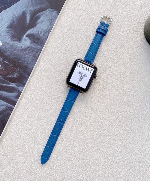 SiNCERE(シンシア)の「Apple Watch Band / アップルウォッチ バンド スタッズ クロコレザーバンド 38-41mm(デジタル腕時計・レディース・ロイヤルブルー/ピンク/ホワイト/ブラック/ブラウン/レッド・40)」の8枚目の写真