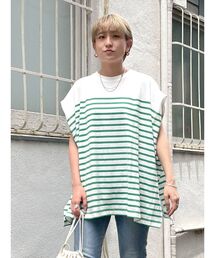 Ungrid | ルーズノースリボーダートップス(Tシャツ/カットソー)