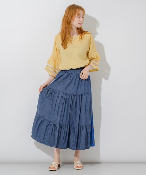 DOLLUPOOPS（ドールアップウップス）の「doll up oops 2WAYスカート（デニムスカート・レディース・グリーン/ブルー・FREE）」の4枚目の写真