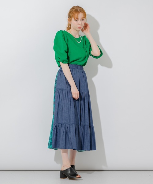 DOLLUPOOPS（ドールアップウップス）の「doll up oops 2WAYスカート（デニムスカート・レディース・グリーン/ブルー・FREE）」の3枚目の写真