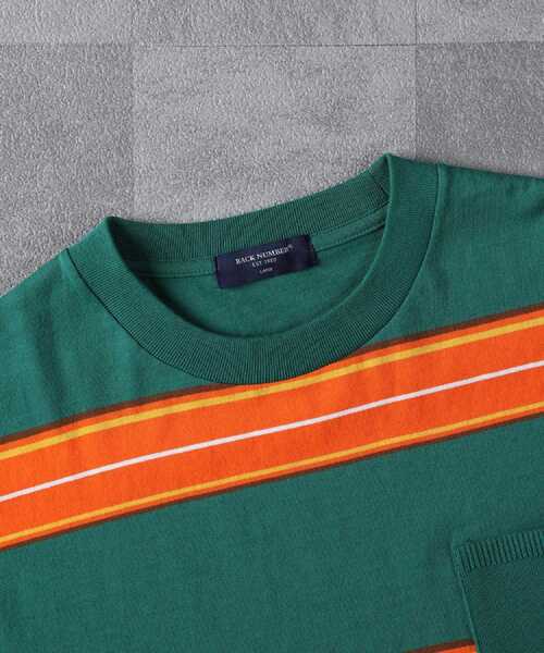 BACK NUMBER（バックナンバー）の「BACK NUMBER(バックナンバー)【メンズ】ボーダーニットポケット半袖Tシャツ（Tシャツ/カットソー・メンズ・ホワイト/ネイビー/グリーン・S/M/L/XL）」の11枚目の写真
