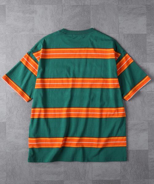 BACK NUMBER（バックナンバー）の「BACK NUMBER(バックナンバー)【メンズ】ボーダーニットポケット半袖Tシャツ（Tシャツ/カットソー・メンズ・ホワイト/ネイビー/グリーン・S/M/L/XL）」の12枚目の写真