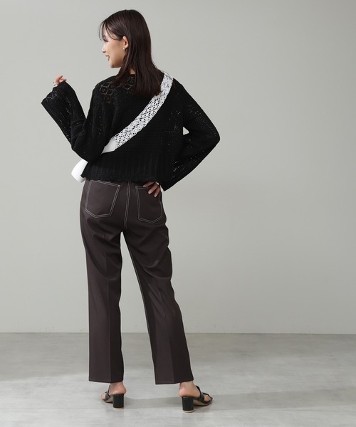 N.（N. Natural Beauty Basic）（エヌエヌナチュラルビューティーベーシック）の「【追加生産】◆かぎ針風ニット（ニット/セーター・レディース・ホワイト/ブラック/オレンジ・MEDIUM）」の5枚目の写真