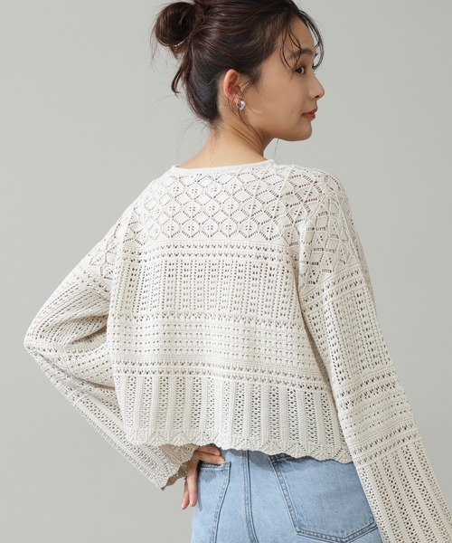 N.（N. Natural Beauty Basic）（エヌエヌナチュラルビューティーベーシック）の「【追加生産】◆かぎ針風ニット（ニット/セーター・レディース・ホワイト/ブラック/オレンジ・MEDIUM）」の10枚目の写真