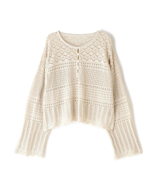 N.（N. Natural Beauty Basic）（エヌエヌナチュラルビューティーベーシック）の「【追加生産】◆かぎ針風ニット（ニット/セーター・レディース・ホワイト/ブラック/オレンジ・MEDIUM）」の15枚目の写真