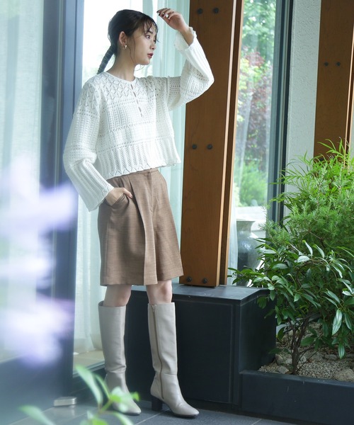 N.（N. Natural Beauty Basic）（エヌエヌナチュラルビューティーベーシック）の「【追加生産】◆かぎ針風ニット（ニット/セーター・レディース・ホワイト/ブラック/オレンジ・MEDIUM）」の17枚目の写真