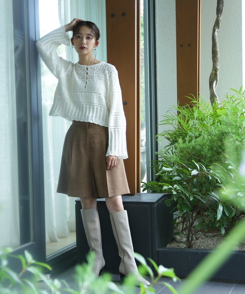 N.（N. Natural Beauty Basic）（エヌエヌナチュラルビューティーベーシック）の「【追加生産】◆かぎ針風ニット（ニット/セーター・レディース・ホワイト/ブラック/オレンジ・MEDIUM）」の16枚目の写真