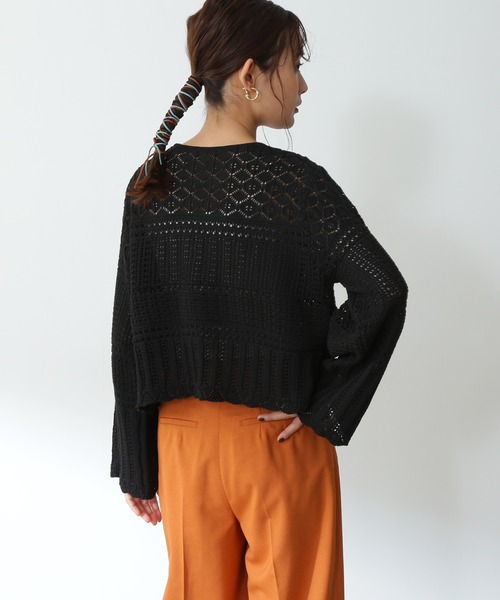 N.（N. Natural Beauty Basic）（エヌエヌナチュラルビューティーベーシック）の「【追加生産】◆かぎ針風ニット（ニット/セーター・レディース・ホワイト/ブラック/オレンジ・MEDIUM）」の20枚目の写真