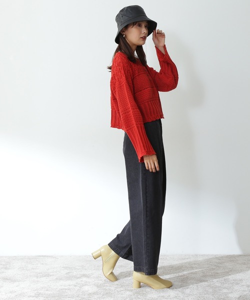 N.（N. Natural Beauty Basic）（エヌエヌナチュラルビューティーベーシック）の「【追加生産】◆かぎ針風ニット（ニット/セーター・レディース・ホワイト/ブラック/オレンジ・MEDIUM）」の22枚目の写真